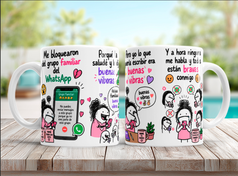 Taza Me bloqueo mi familia