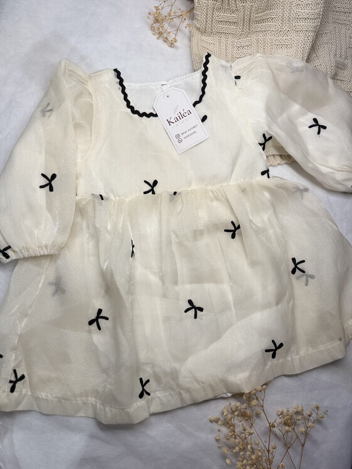 Vestido niña moños negros