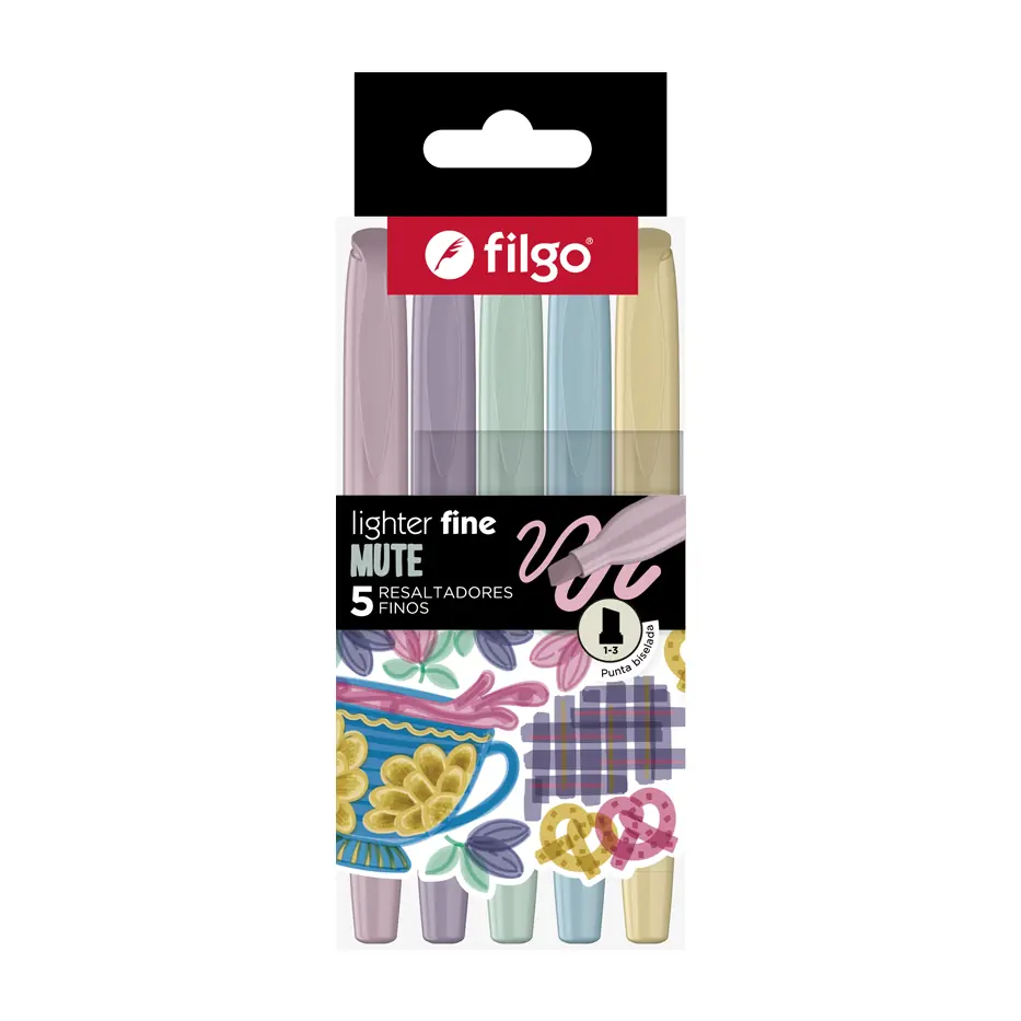 Resaltador Ligther Fine Mute x5 Filgo