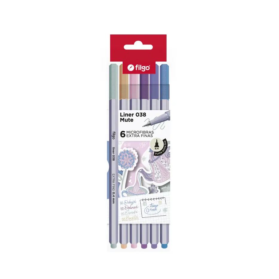 Fibras 038 Colores Mute x6 Filgo