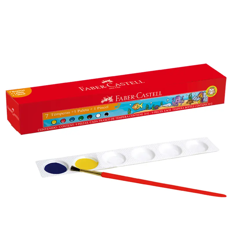 Tempera x7 Surtida Faber-Castell