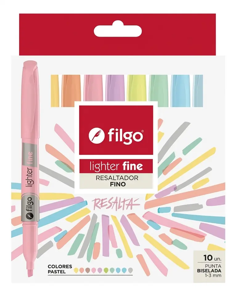 Resaltador Ligther Fine Pastel x10 Filgo