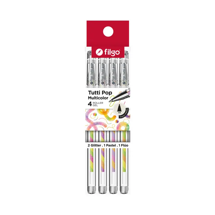 Boligrafo Gel Pop Tutti x4 Filgo