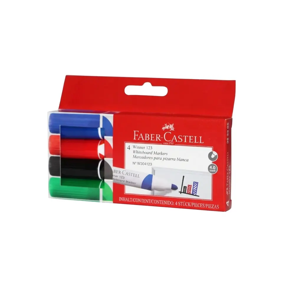 Marcador Pizarra Colores Clásicos Faber-Castell W123 x4