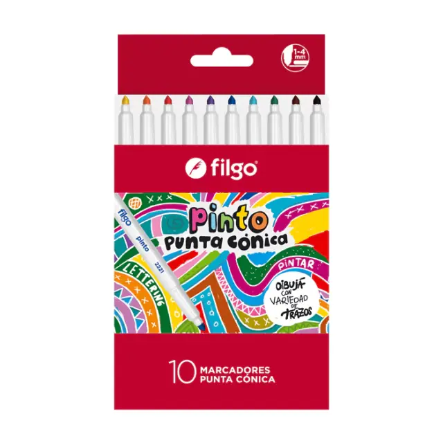 Marcadores Punta Conica x10 Filgo