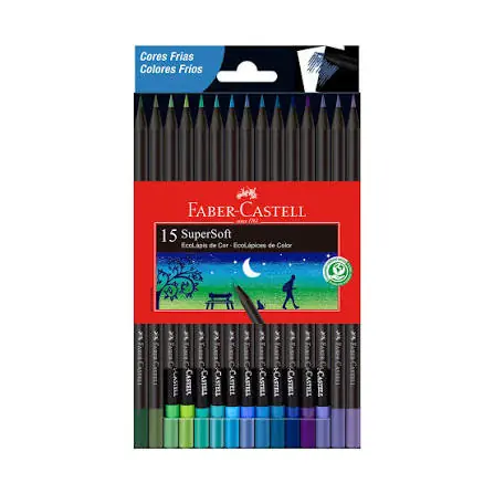 Lapices Supersoft Colores Frios x15 Faber-Castell