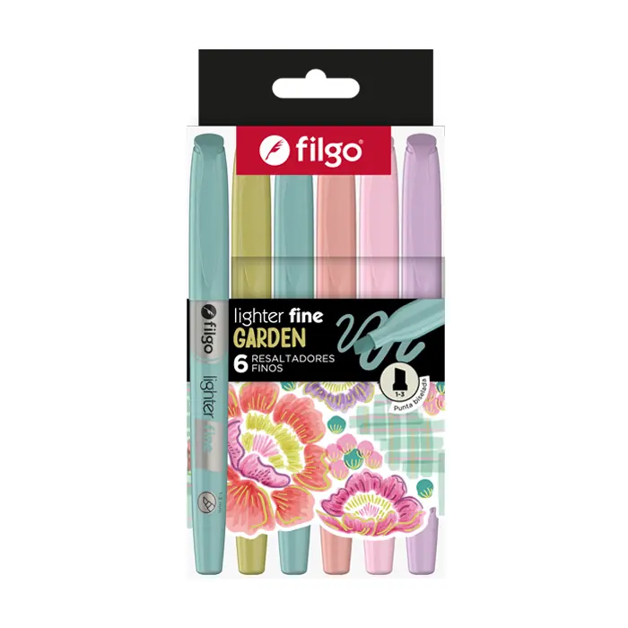 Resaltador Ligther Fine Garden x6 Filgo