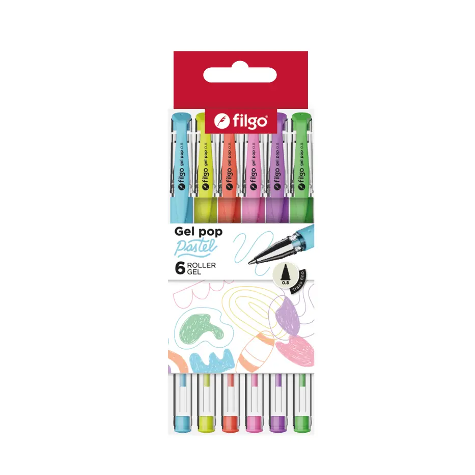 Boligrafo Gel Pop Pastel x6 Filgo