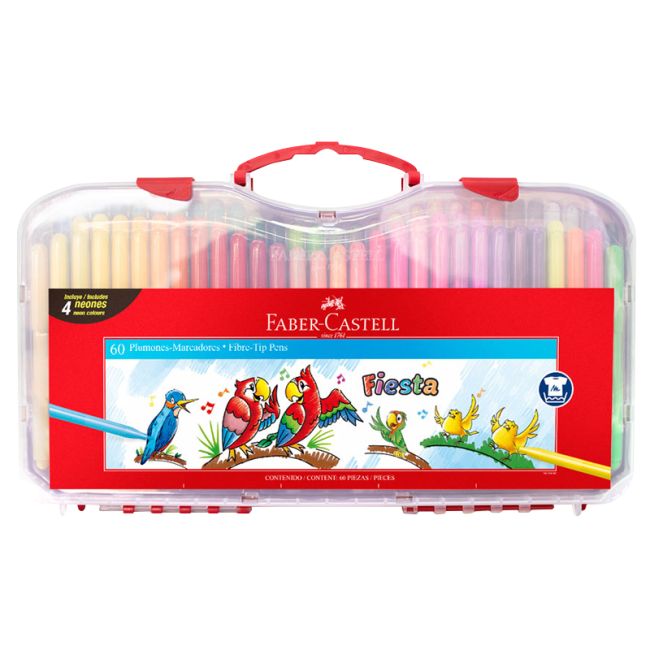 Marcadores Finos Valija x60 Faber-Castell Estuche Rigido