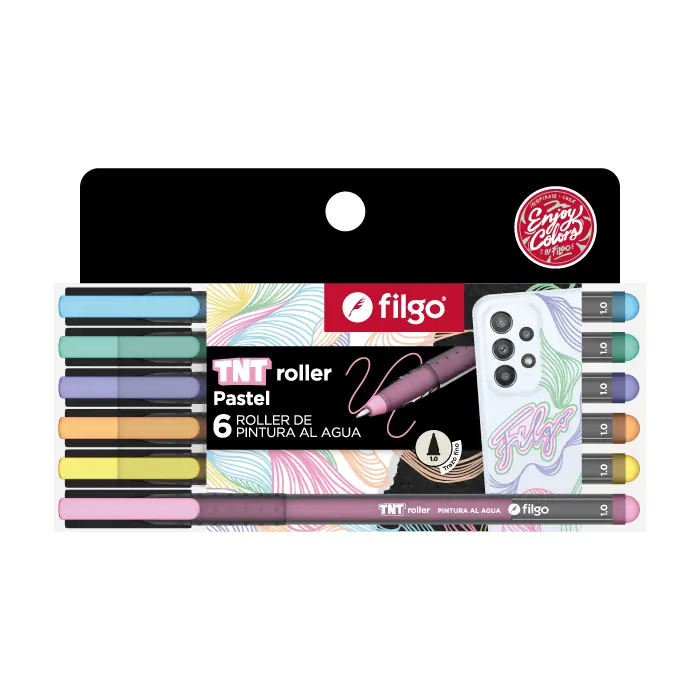 Boligrafo TNT Roller Pastel x6 Filgo