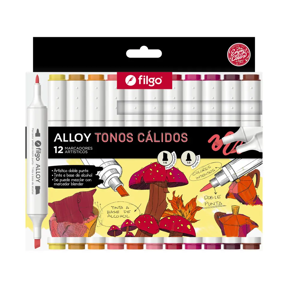 Marcadores Alloy Calidos x12 Filgo