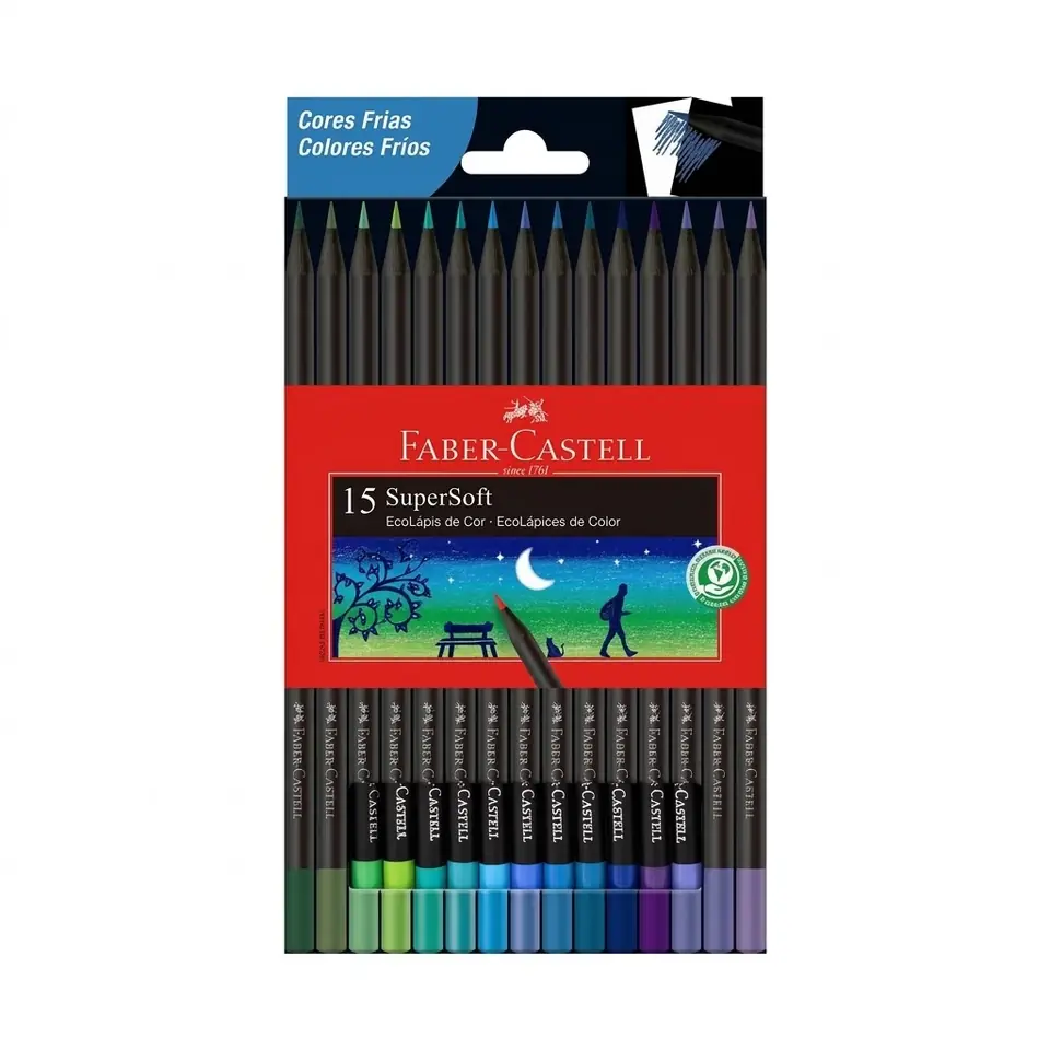 Lapices Supersoft Colores Frios x15 Faber-Castell
