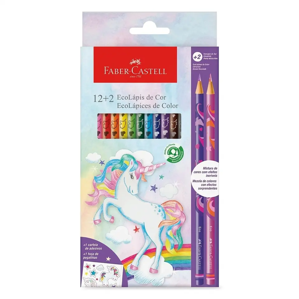 Lapices de Colores Unicornios Faber-Castell x12+2