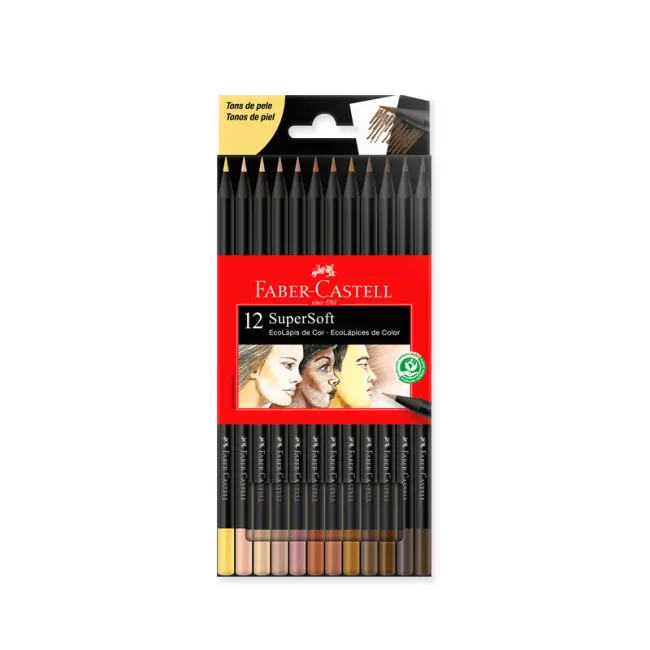 Lapices Supersoft x12 Tonos de Piel Faber-Castell