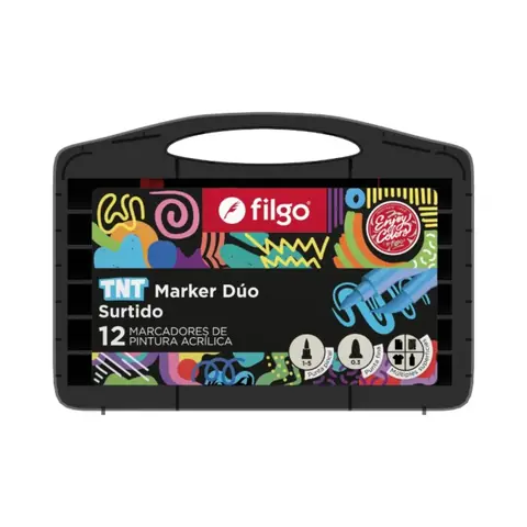 Marcadores TNT Duo Valija x12 Filgo