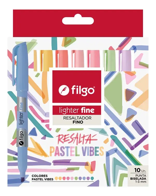Resaltador Ligther Fine Pastel Vibes x10 Filgo
