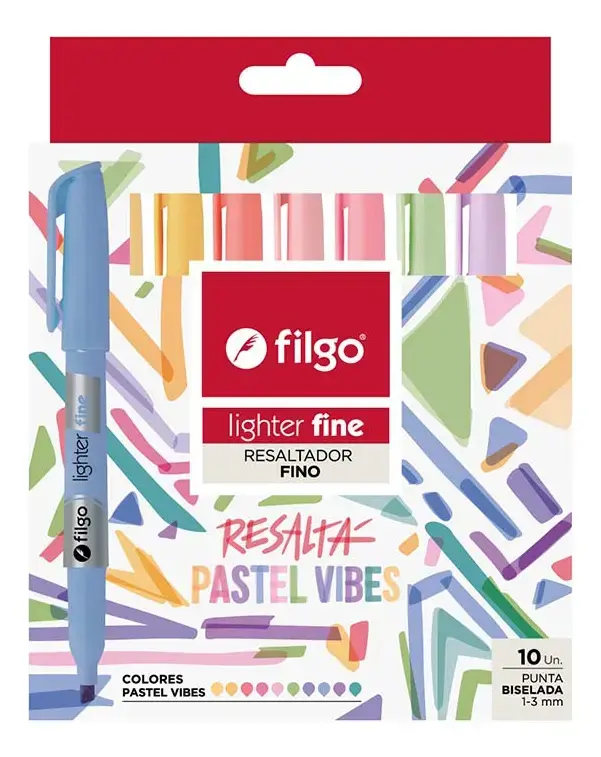Resaltador Ligther Fine Pastel Vibes x10 Filgo