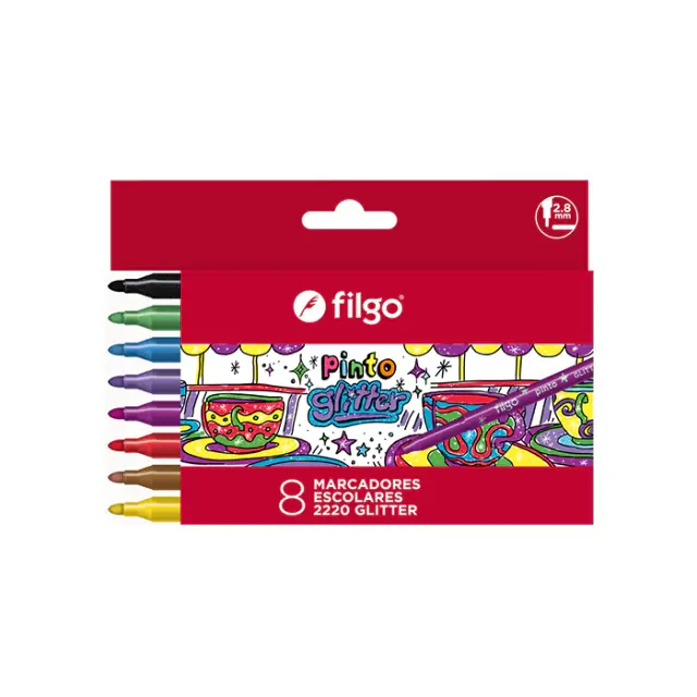 Marcadores Glitter x8 Filgo