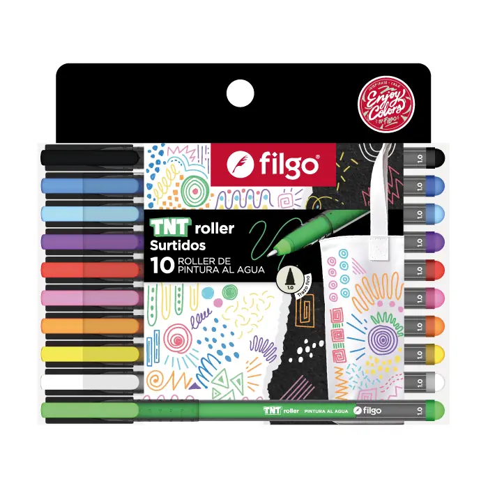 Boligrafo TNT Roller Surtido x10 Filgo