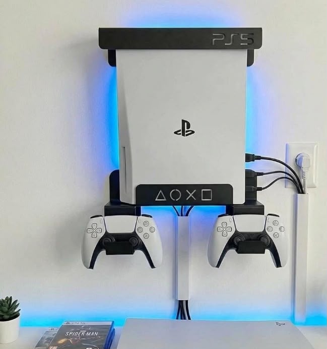 Soporte De Pared Para PS5 Con Soporte Para 2 Mandos...