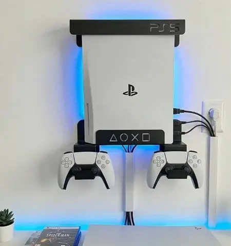 Soporte De Pared Para PS5 Con Soporte Para 2 Mandos...