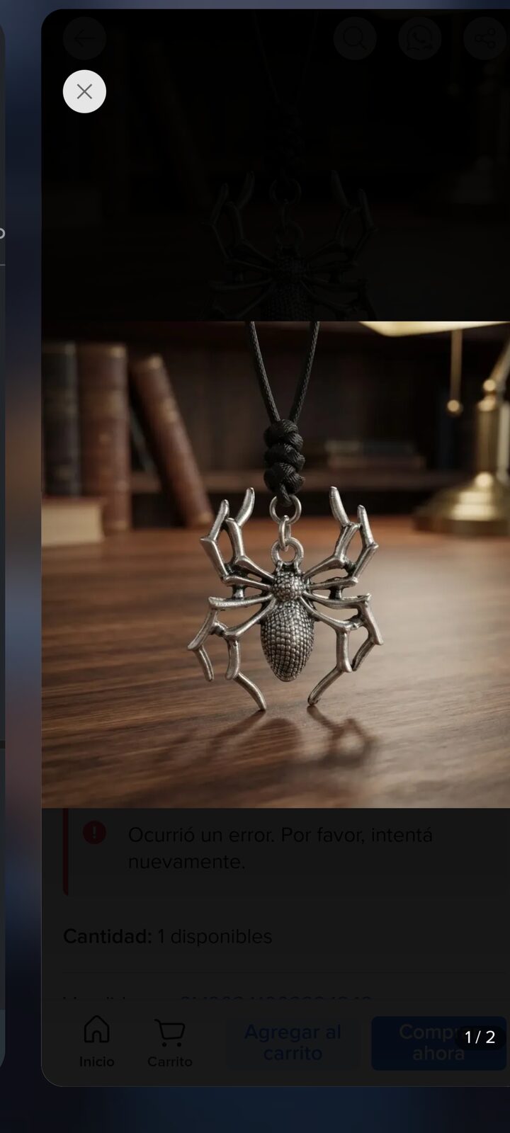 Colgante collar araña