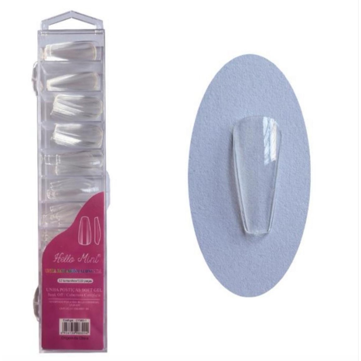 TIPS SOFT GEL BALLERINA LARGA - HELLO MINI 120UNI