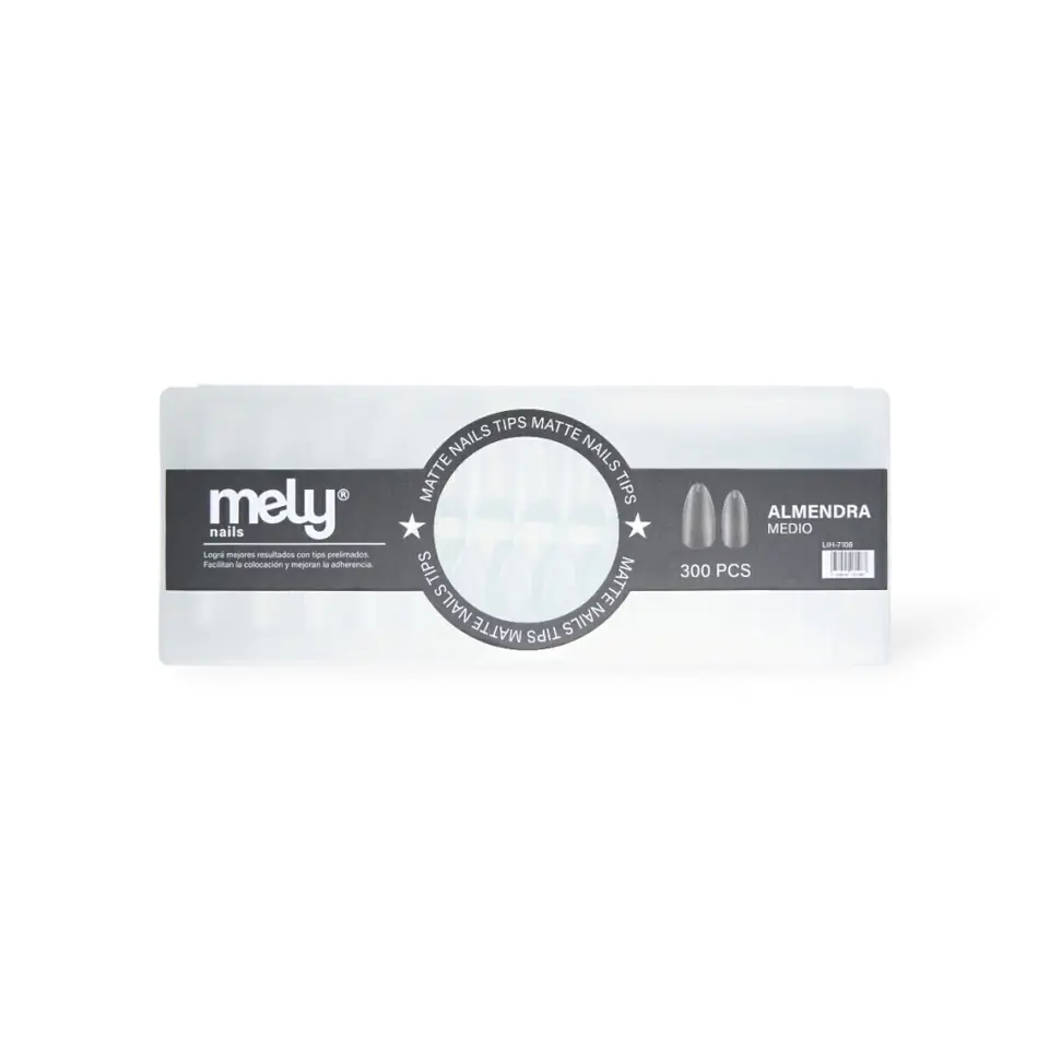 TIPS SOFT GEL MATTE FORMA ALMENDRA MEDIO X300PCS