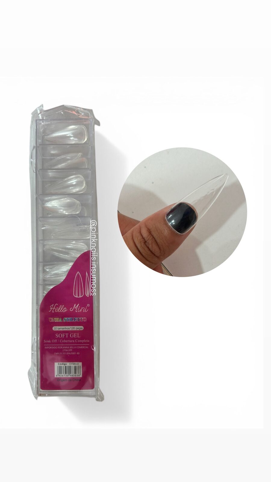 TIPS SOFT GEL STILETTO -  HELLO MINI 120UNI