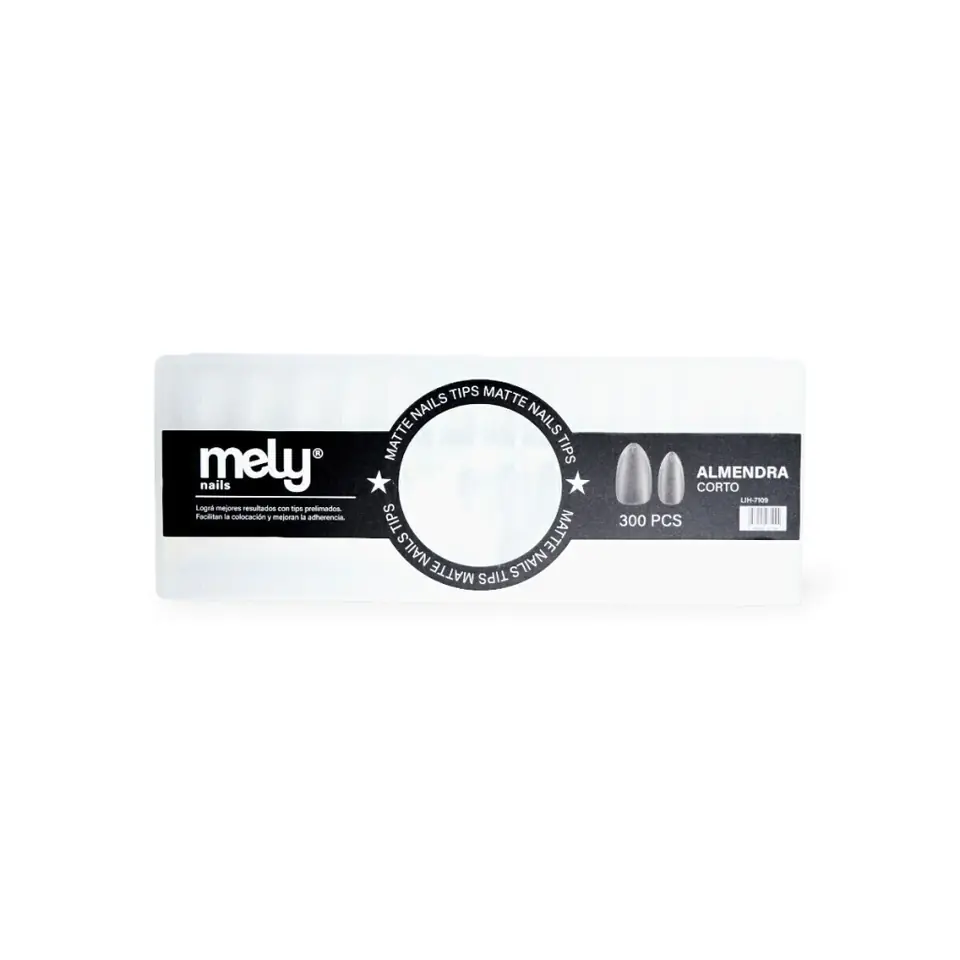 TIPS SOFT GEL MATTE FORMA ALMENDRA CORTO X300PCS
