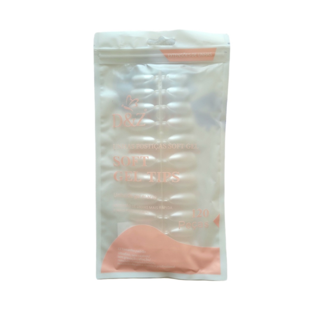 TIPS SOFT GEL OVAL PRE LIMADOS - D&Z 120 UNIDADES