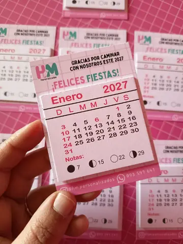 Mini Calendarios Con Hojas Imantados