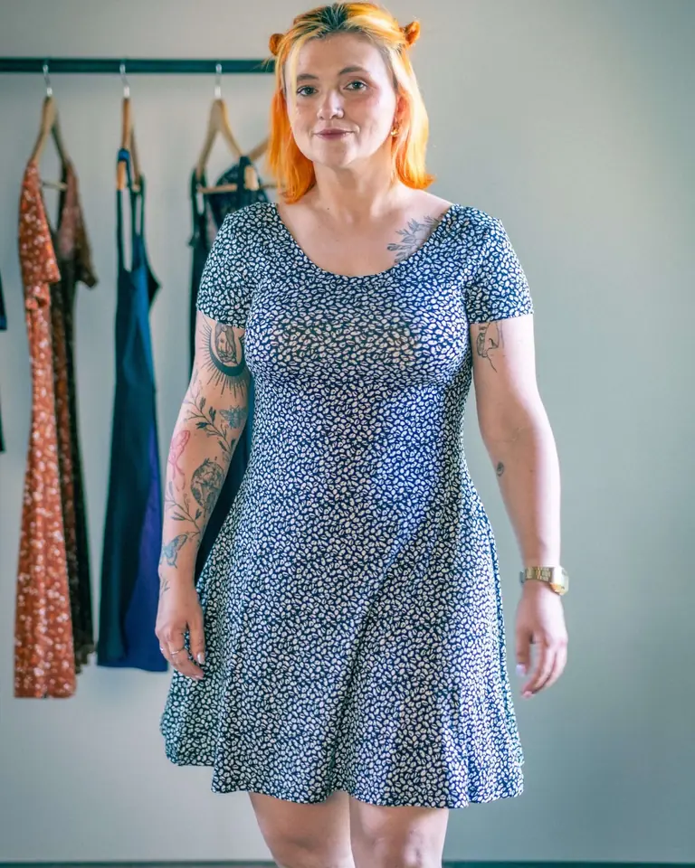 Vestido Nómada estampado ByN