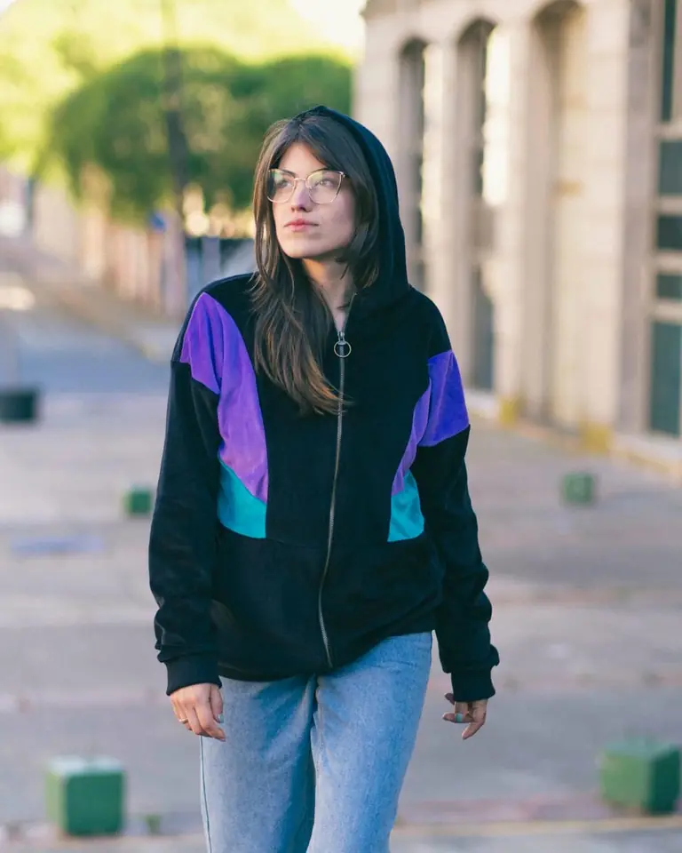Campera Armonía Negra/Violeta/Jade