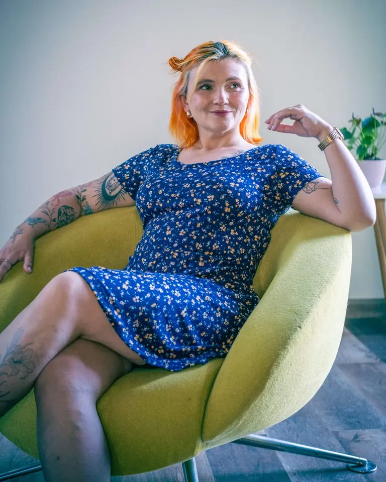 Vestido Nómada estampado flores azul