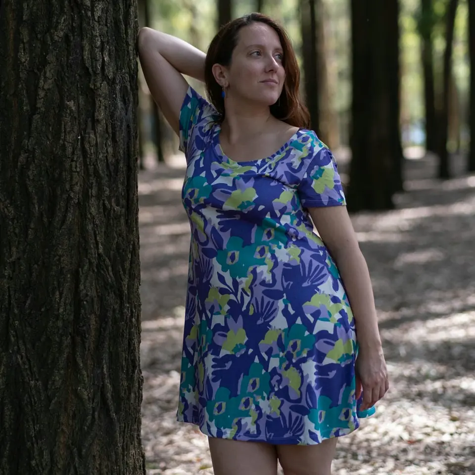 Vestido Nómada estampado violeta