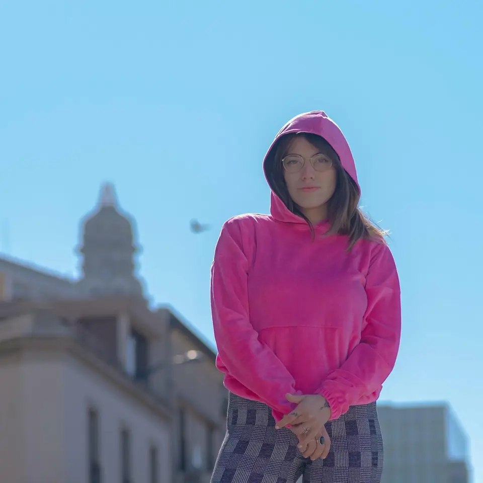 Canguro en rosa eléctrico