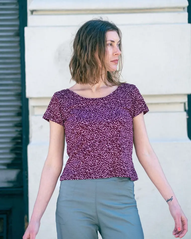 Remera Alma manchas Bordó