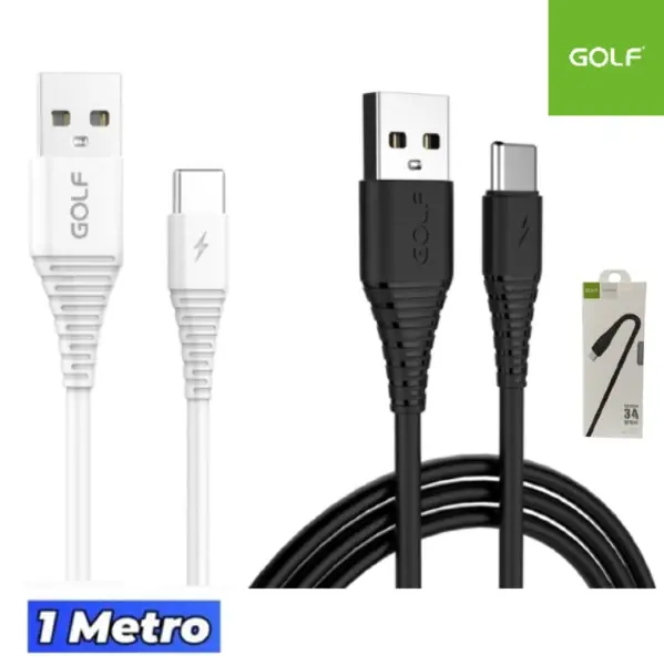 Cable Golf USB a Tipo-C 1MT / 3A / Carga Rapida