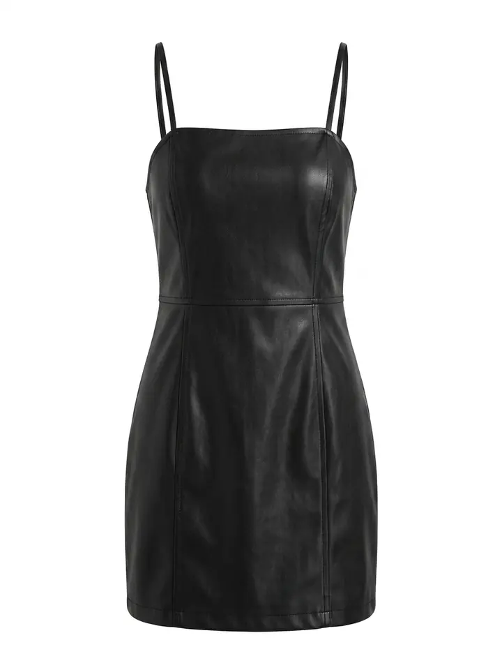 Vestido ecocuero h&m talle m