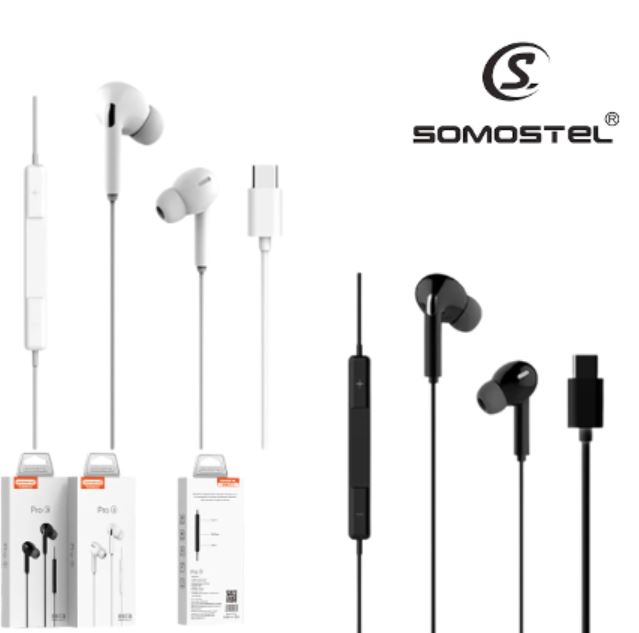 Auriculares SOMOSTEL Tipo-C PRO 3 Negro
