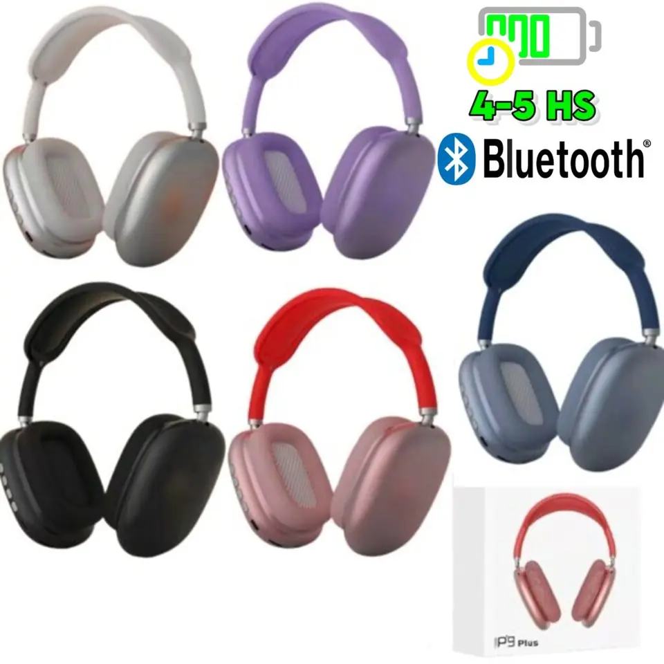Auriculares Bluetooth DJ/Vincha P9 Plus/FM/Micro SD/Aux/CALIDAD PREMIUM