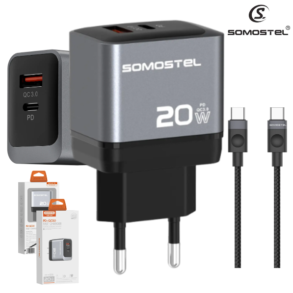 Cargador PD 20W Cable C a C Compatible con Ceibal