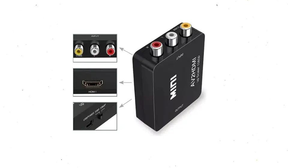 Adaptador Conversor Convertidor 3RCA A HDMI AV Audio Video