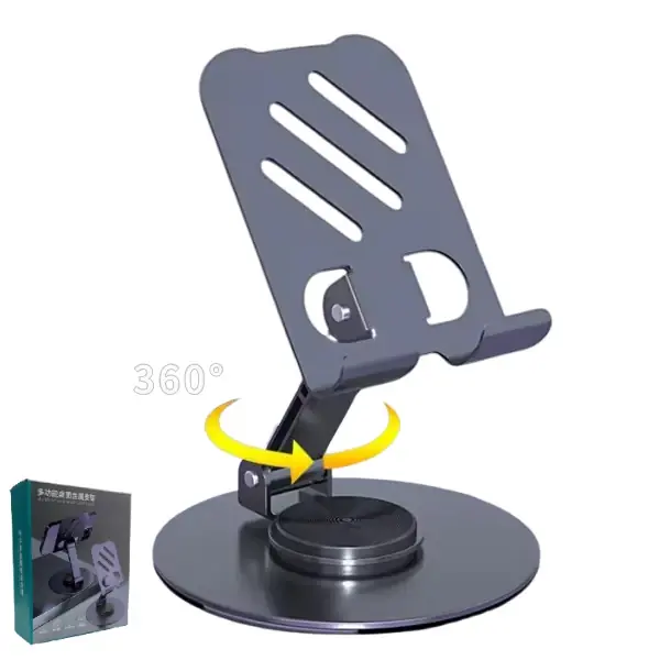 Soporte Escritorio Para Celular Angulo Regulable/Giratorio 360°/Aluminio