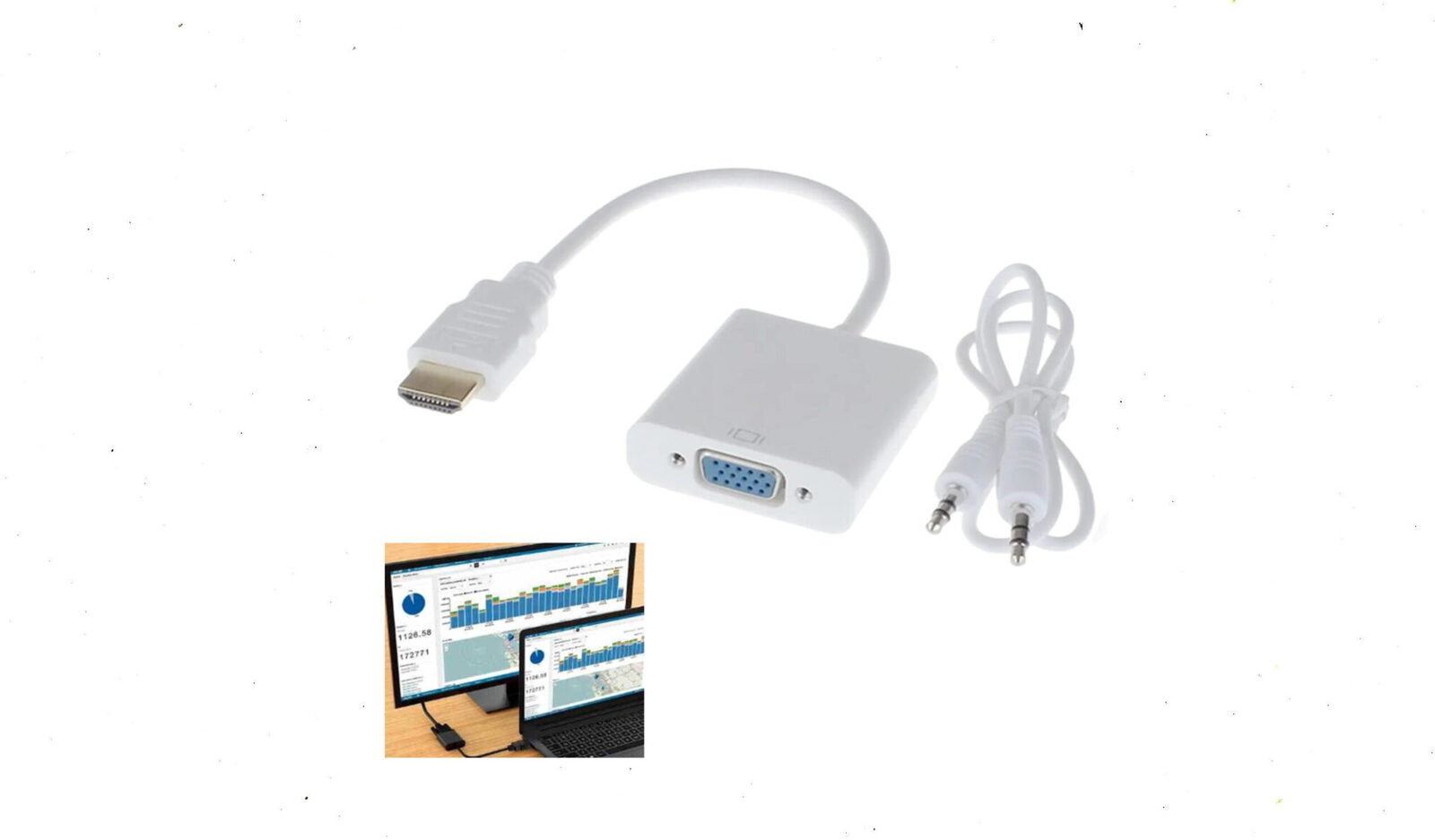 Adaptador Conversor Hdmi A Vga Con Audio Activo