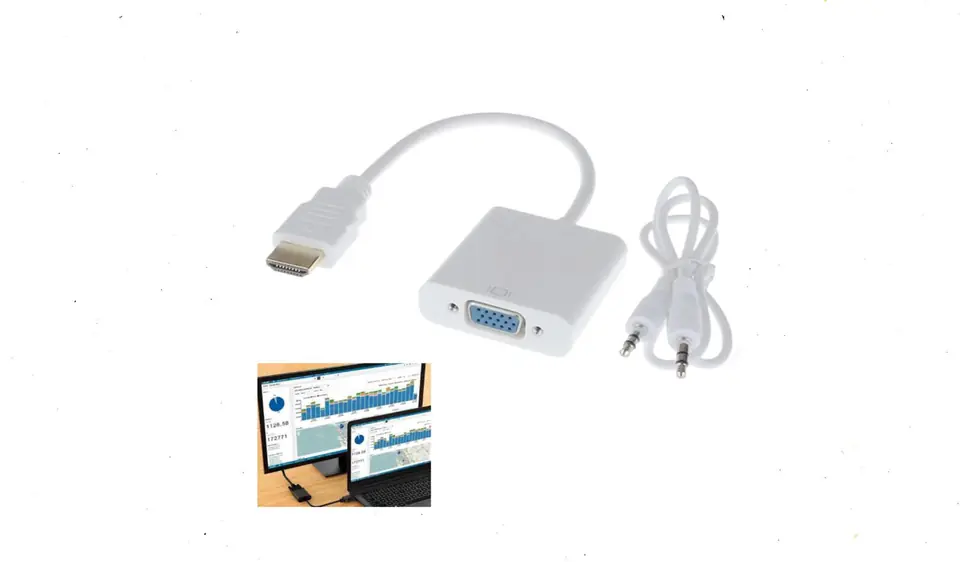 Adaptador Conversor Hdmi A Vga Con Audio Activo