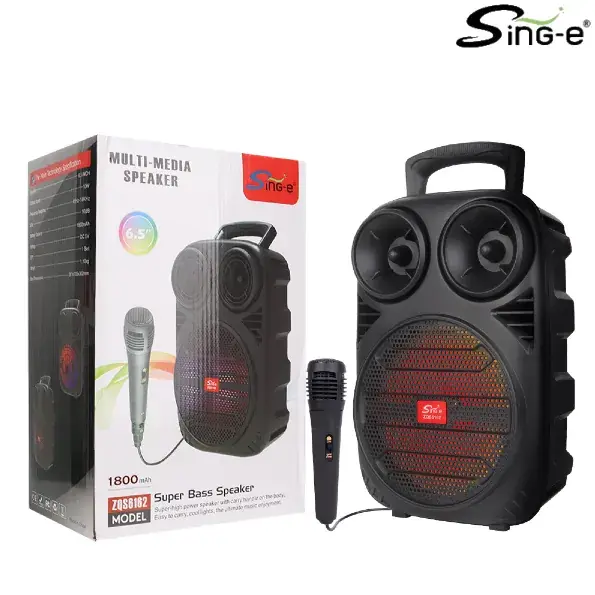 Parlante 6.5″ Bluetooth Con Micrófono / Radio FM / MicroSD / USB / 10W / 1800mah