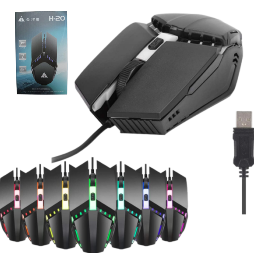 Mouse Gamer USB Con Luces Led Golden Field H-20 / 800-1000-1200-1600-3200 DPI