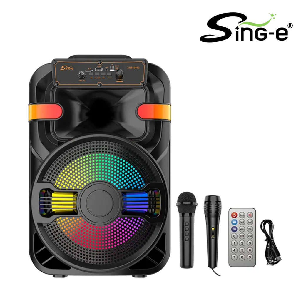 Parlante 10" Bluetooth Con 2 Microfonos Y Control/USB/AUX 3.5mm/2000W